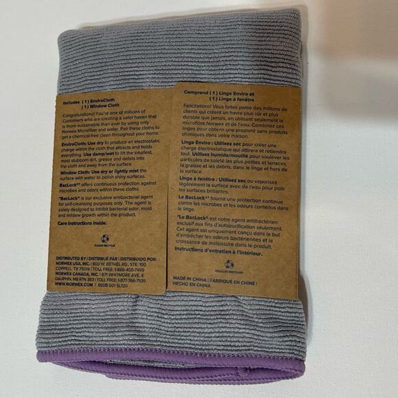 Norwex Enviro Cloth and Window Cloth Basic Package Amethyst and Graphite NWT - Picture 9 of 13